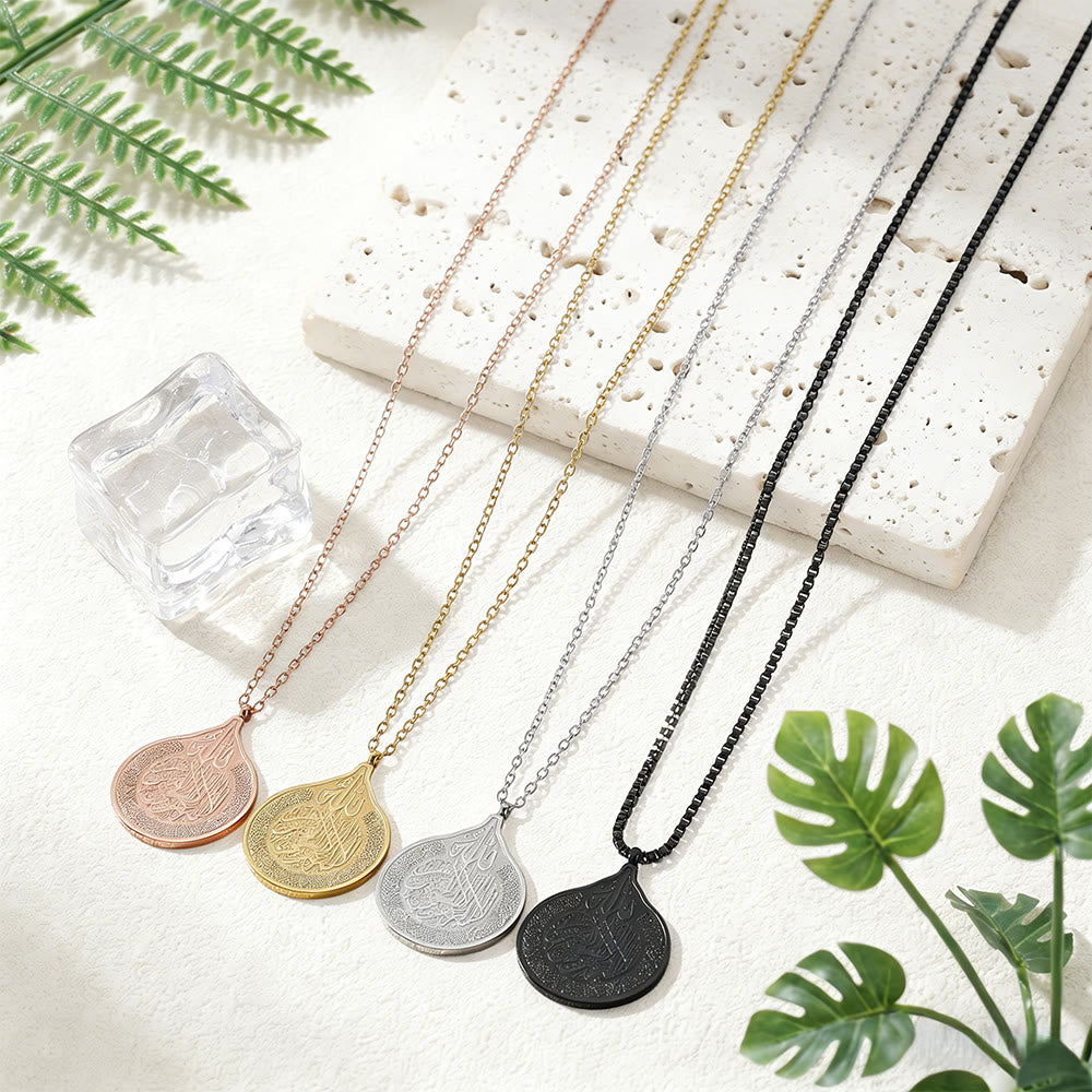 HilalHaven Gourd Shape Titanium Steel Pendant Necklace, Minimalist Teardrop Pendant Necklace, Luxury Dainty Everyday Wear Jewelry - image 4