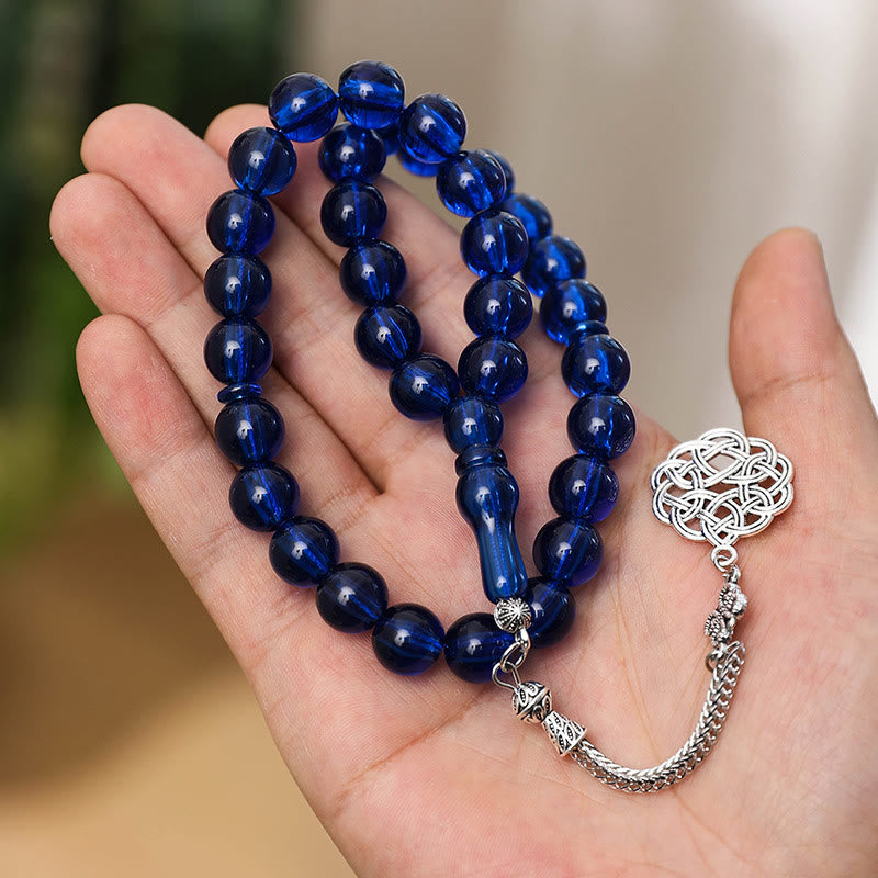 HilalHaven 33 Beads Multicolor Round Acrylic Tasbih——Grounding Tasbih for Daily Mindfulness - Blue - image 4