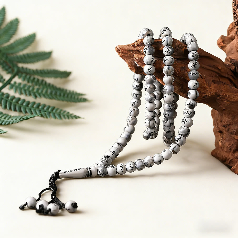 HilalHaven 99 Beads Minimalist Round Acrylic Tasbih——Engraved Design Grounding Tasbih for Daily Mindfulness - image 11