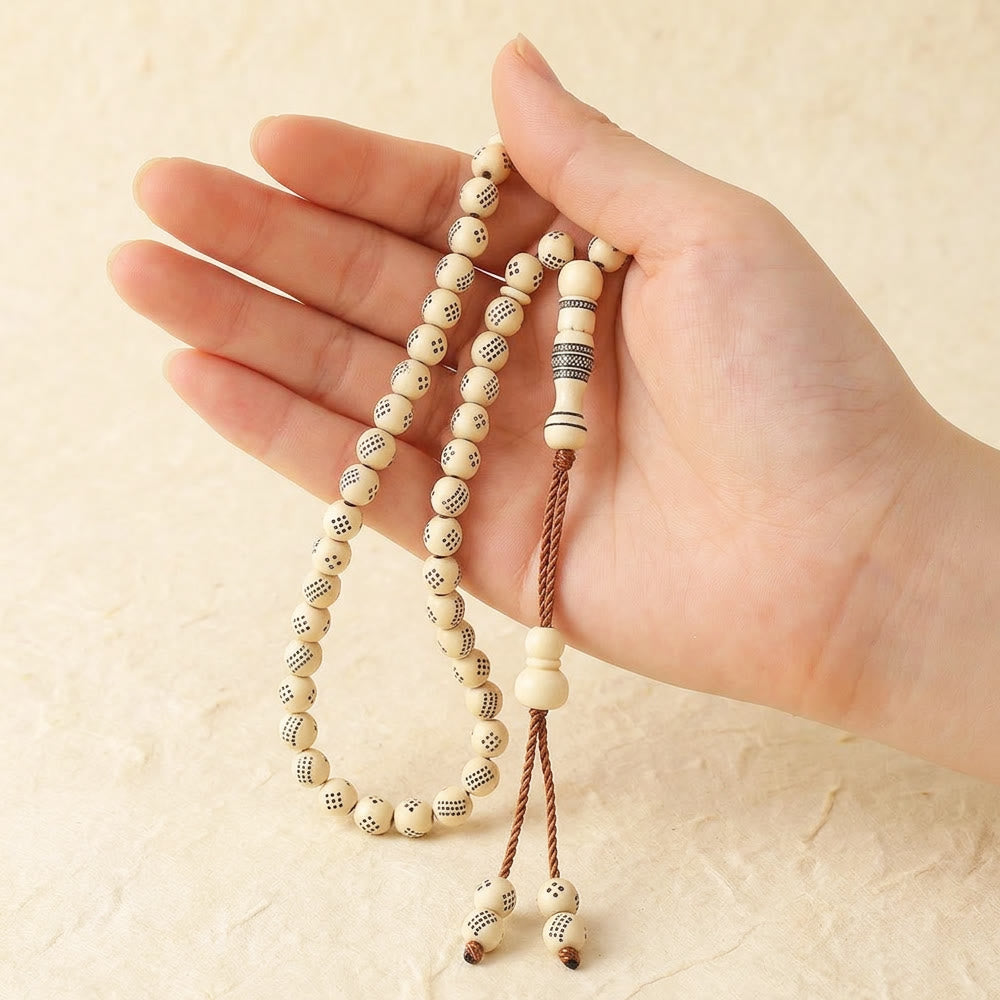 HilalHaven 99 Beads Minimalist Round Acrylic Tasbih——Engraved Design Grounding Tasbih for Daily Mindfulness - image 10