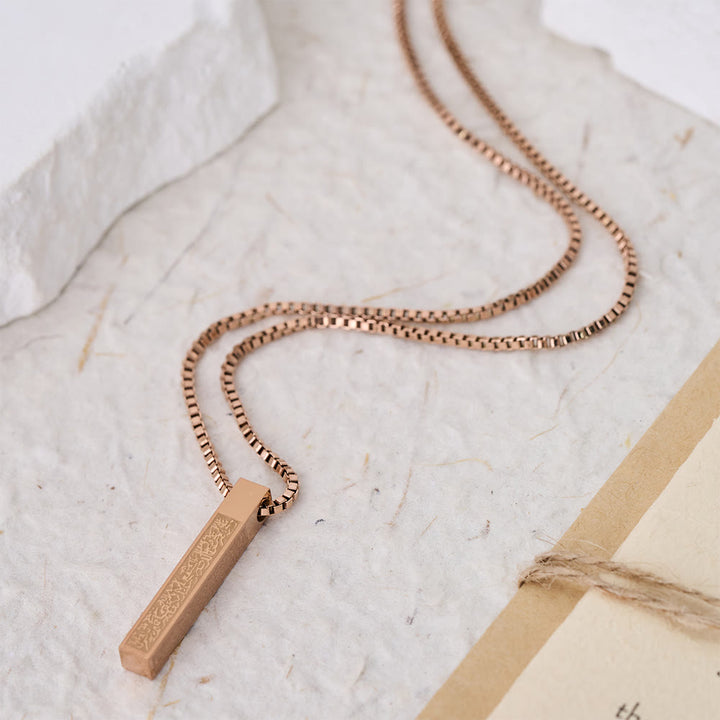 HilalHaven Minimalist Calligraphy Vertical Bar Necklace——Stainless Steel Pendant Necklace for Daily Wear - image 20