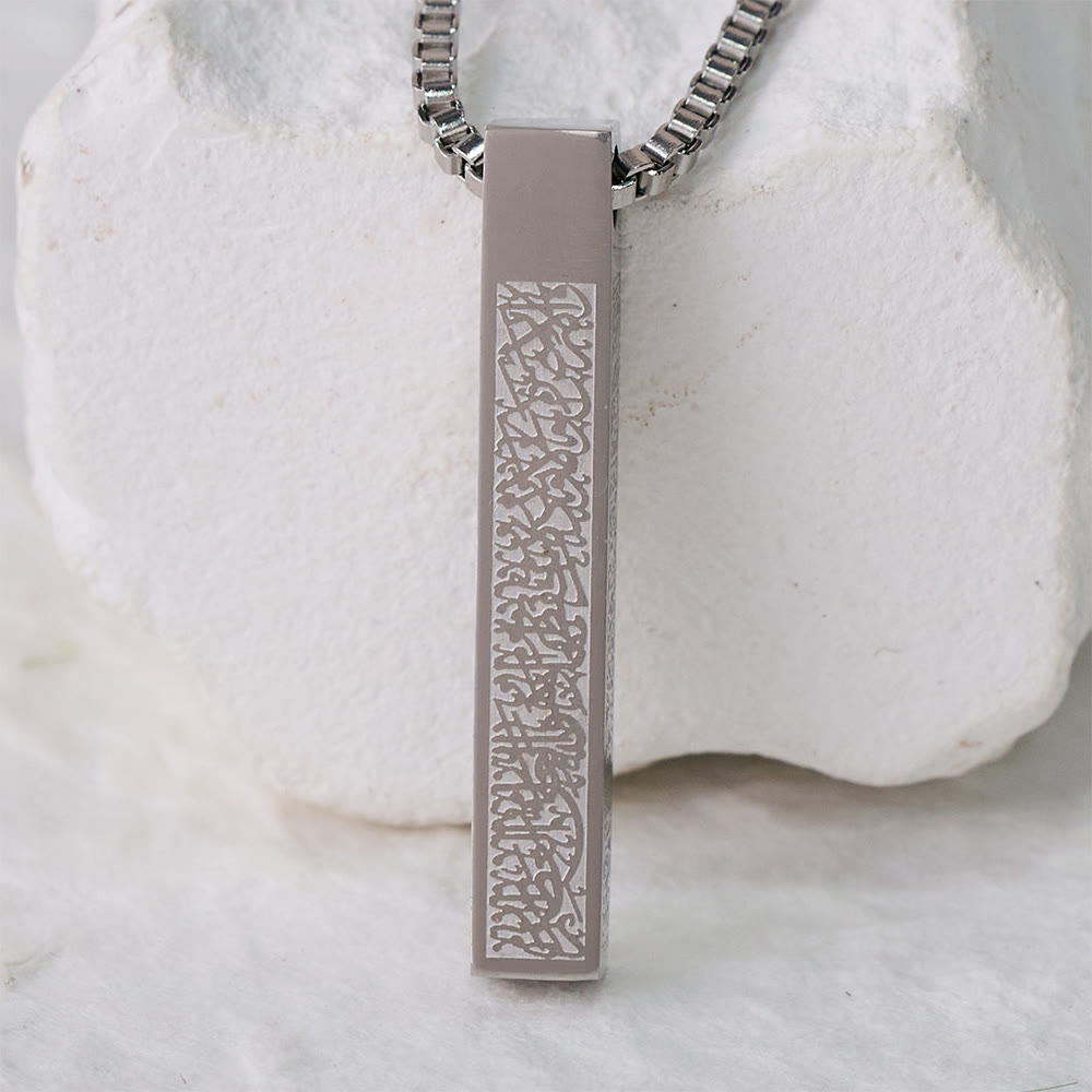 HilalHaven Minimalist Calligraphy Vertical Bar Necklace——Stainless Steel Pendant Necklace for Daily Wear - image 5