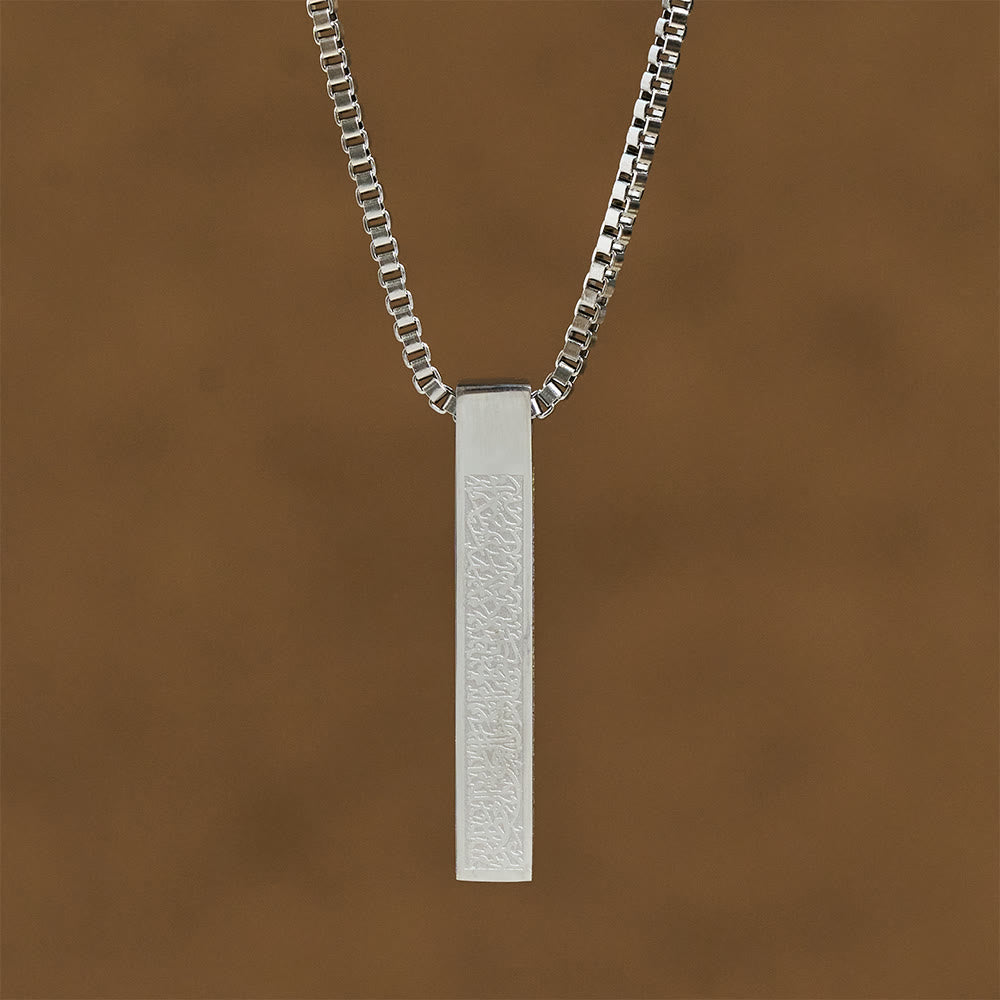 HilalHaven Minimalist Calligraphy Vertical Bar Necklace——Stainless Steel Pendant Necklace for Daily Wear - image 6