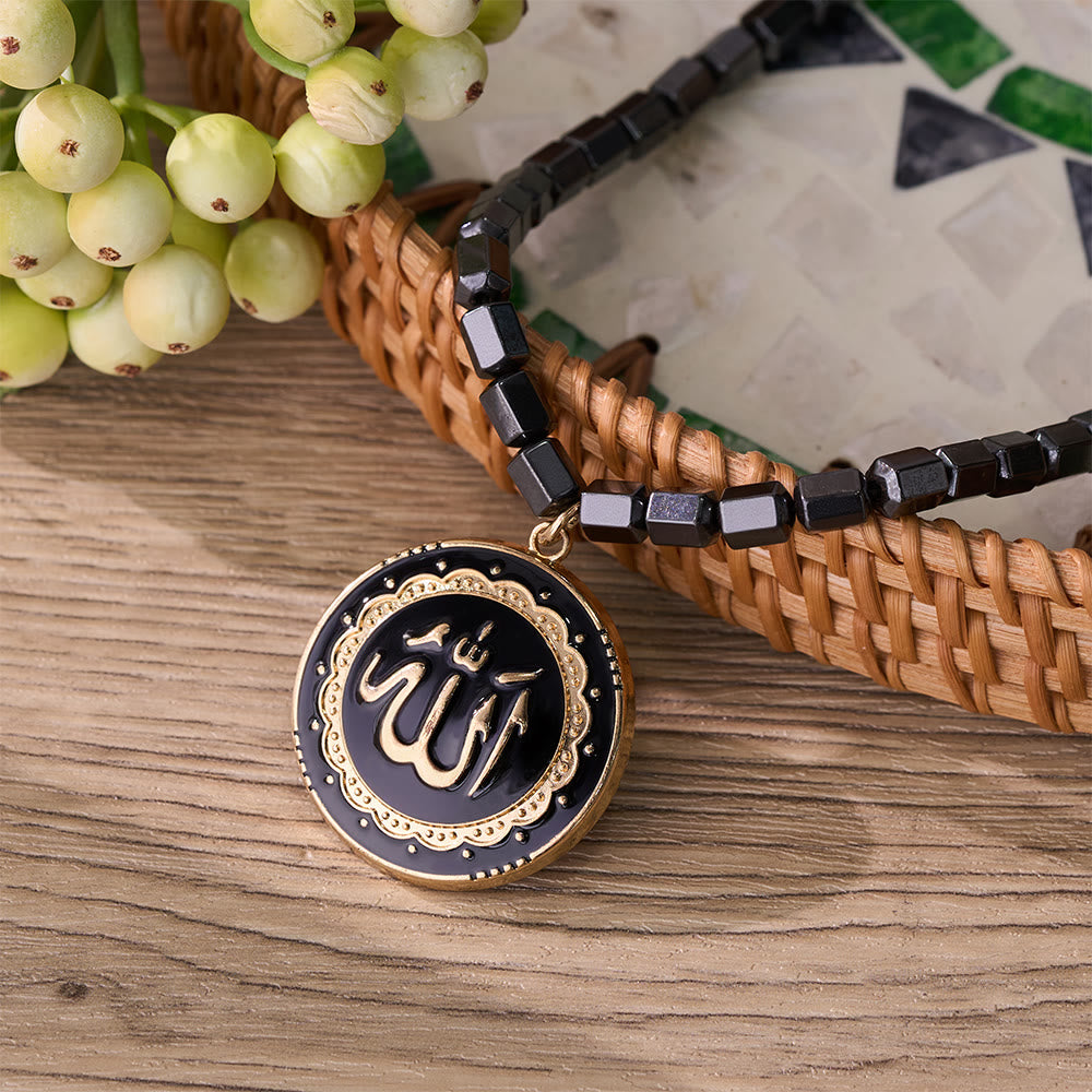 HilalHaven Elegant Hematite Beaded Necklace,  Necklace for Daily Spiritual Wear - image 1