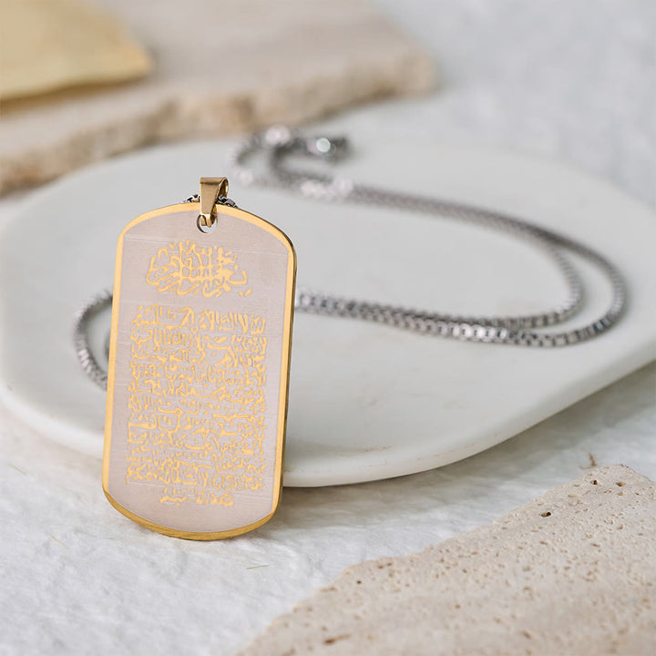 HilalHaven Stainless Steel Mdal Tag Necklace —— Jewelry for Daily Wear &amp; Ramadan Gift - Gold - image 11