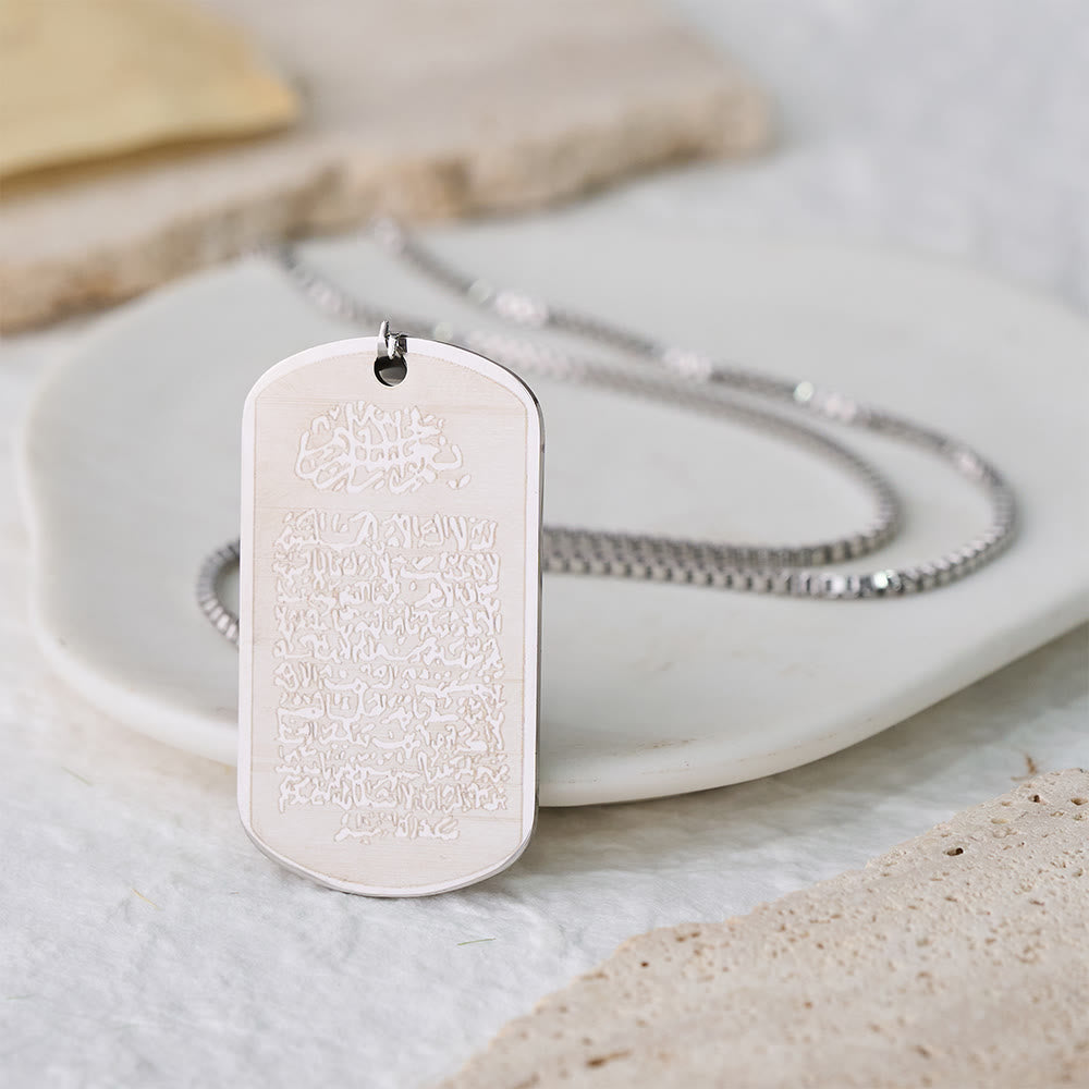 HilalHaven Stainless Steel Mdal Tag Necklace —— Jewelry for Daily Wear & Ramadan Gift - Steel-colored - image 1