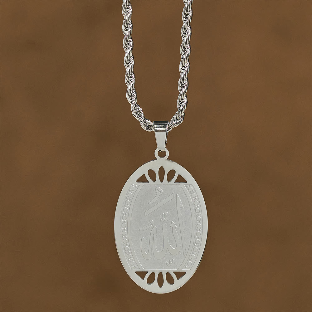 HilalHaven Elegant Stainless Steel Chain Necklace — Oval Pendant Jewelry for Daily Spiritual Protection - image 9
