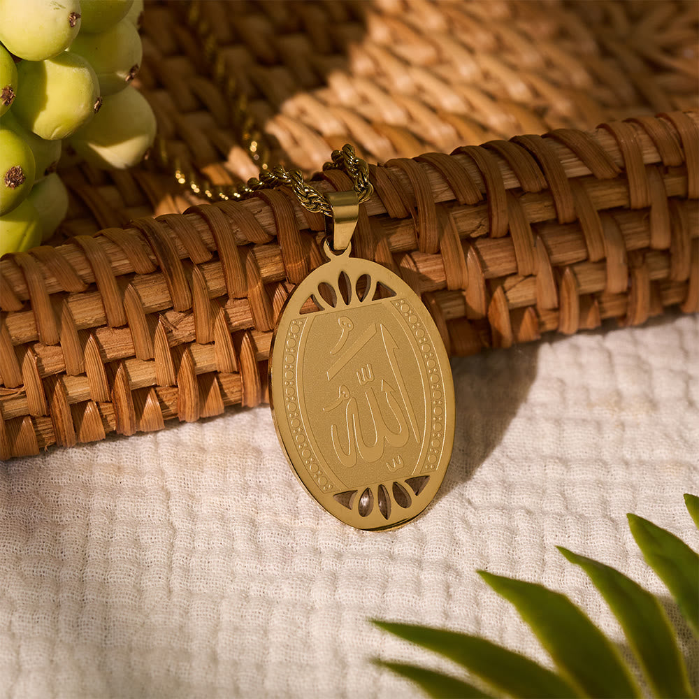 HilalHaven Elegant Stainless Steel Chain Necklace — Oval Pendant Jewelry for Daily Spiritual Protection - image 1