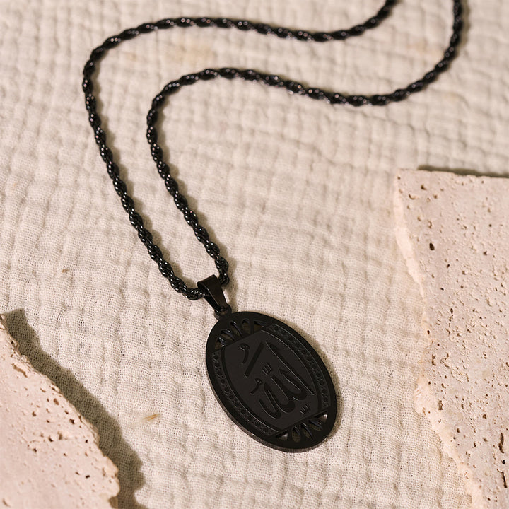 HilalHaven Elegant Stainless Steel Chain Necklace — Oval Pendant Jewelry for Daily Spiritual Protection - image 13