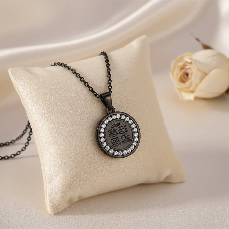HilalHaven Stainless Steel Round Pendant Necklace — Steel Jewelry with CZ Accent for Men &amp; Women - image 2