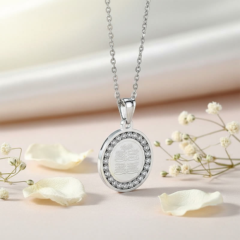 HilalHaven Stainless Steel Round Pendant Necklace — Steel Jewelry with CZ Accent for Men &amp; Women - image 8