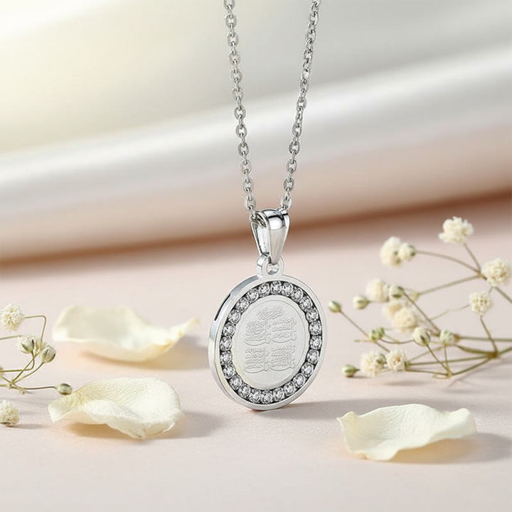 HilalHaven Stainless Steel Round Pendant Necklace — Steel Jewelry with CZ Accent for Men &amp; Women - image 8