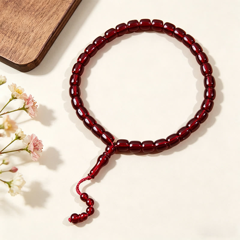 HilalHaven 33 Beads Acrylic Barrel Shape with Pendant Tasbih —— Jewelry for Daily Wear - Claret - image 6