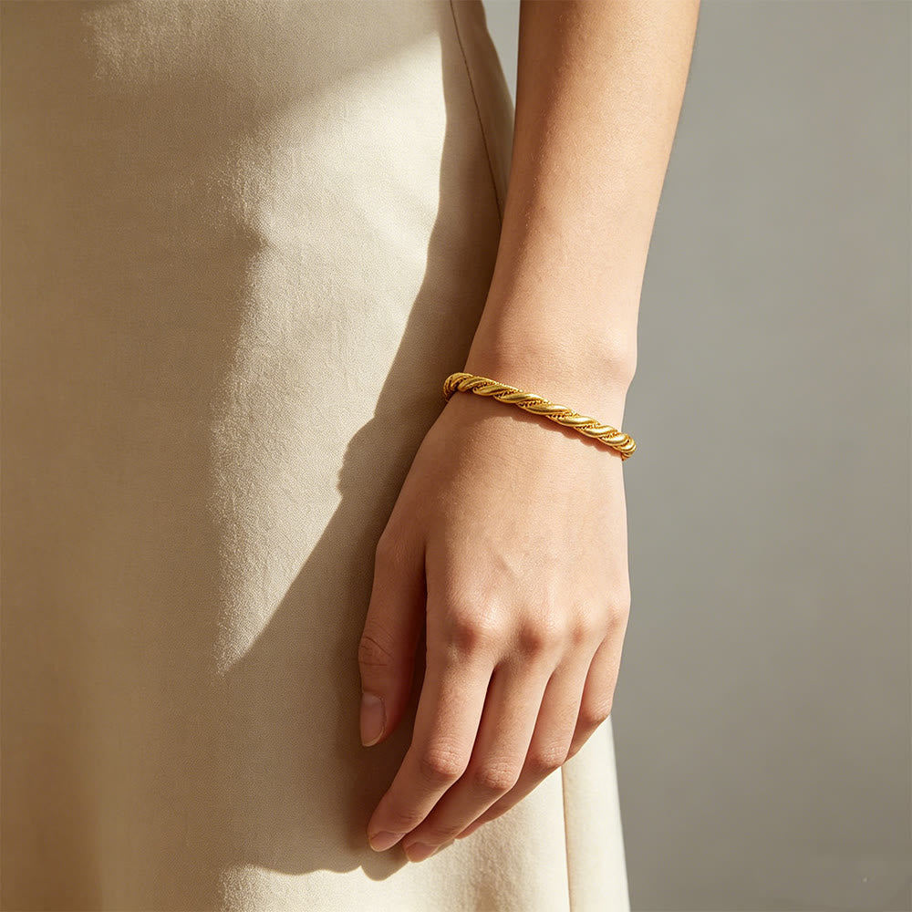 HilalHaven Elegant Twisted Rope Alloy Bracelet —— Jewelry for Daily Wear &amp; Ramadan Gift - image 4