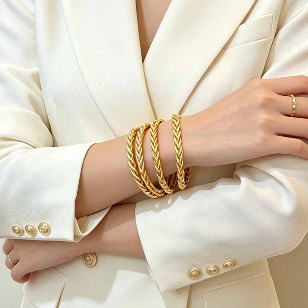 HilalHaven Elegant Twisted Rope Alloy Bracelet —— Jewelry for Daily Wear &amp; Ramadan Gift - image 5