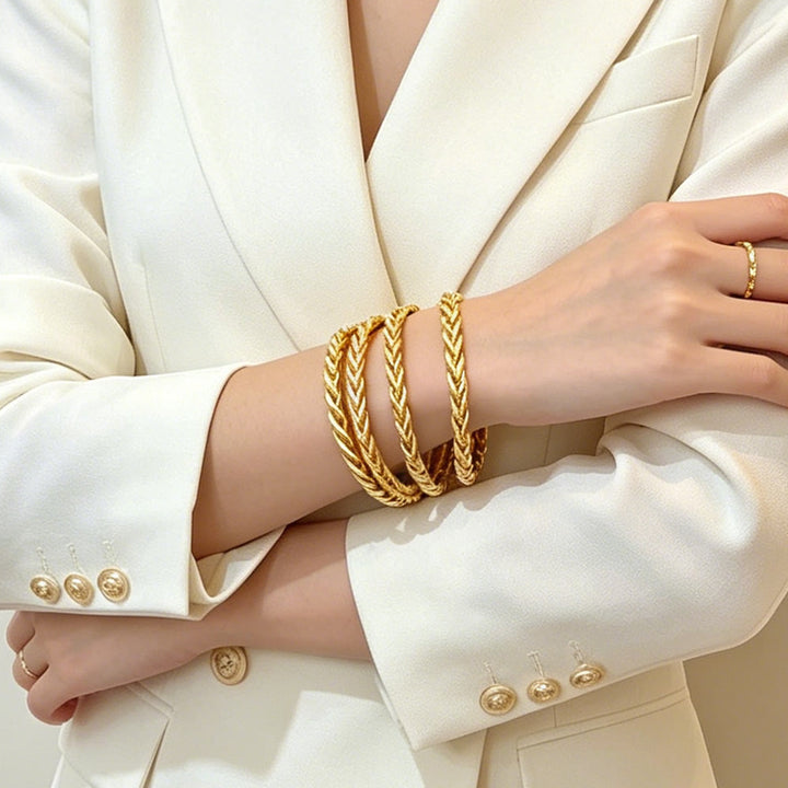 HilalHaven Elegant Twisted Rope Alloy Bracelet —— Jewelry for Daily Wear &amp; Ramadan Gift - image 5