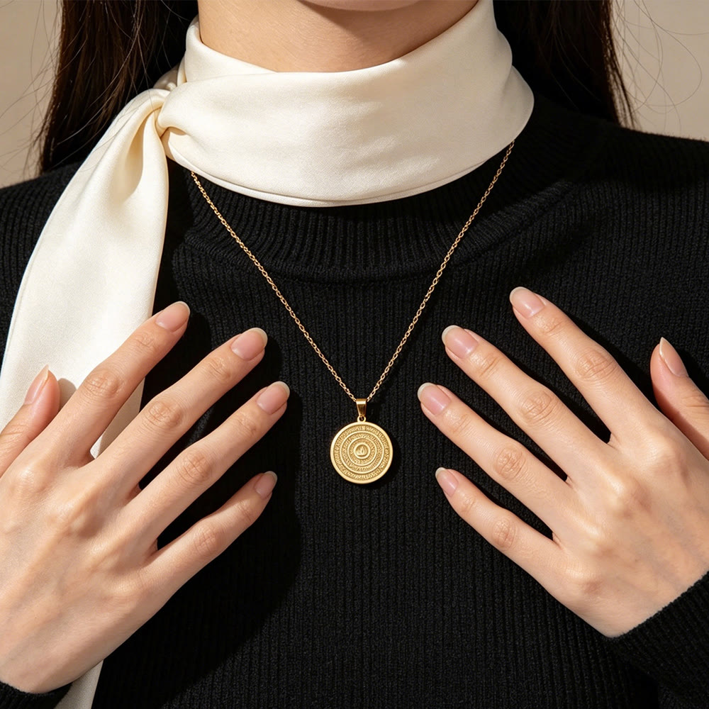 HilalHaven Allah & Ayatul Kursi Round Pendant Necklace——Jewelry for Men & Women, Perfect Ramadan Gift - image 1