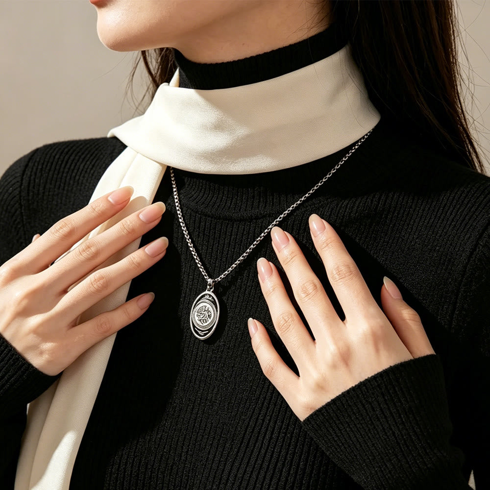 HilalHaven Kalima Shahada Engraved Oval Pendant Necklace——Stainless Steel Jewelry - image 3