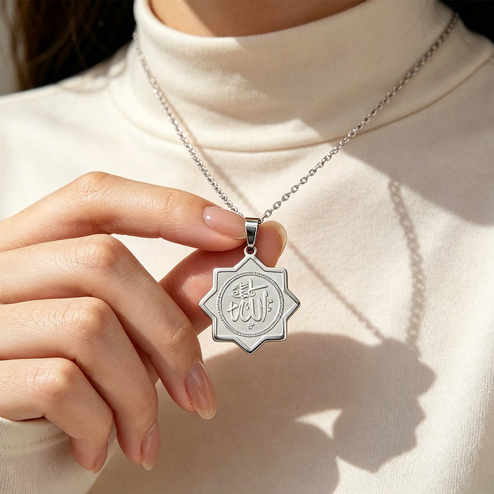 HilalHaven Star Script Pendant Necklace —— Titanium Steel Calligraphy Jewelry - image 7