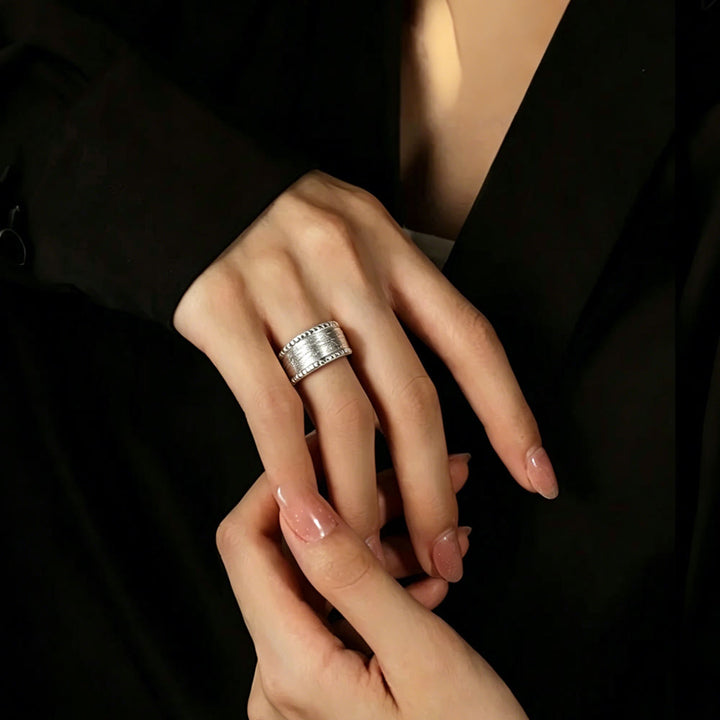 HilalHaven Wide Band Script Adjustable Ring —— Titanium Steel Calligraphy Jewelry - image 5