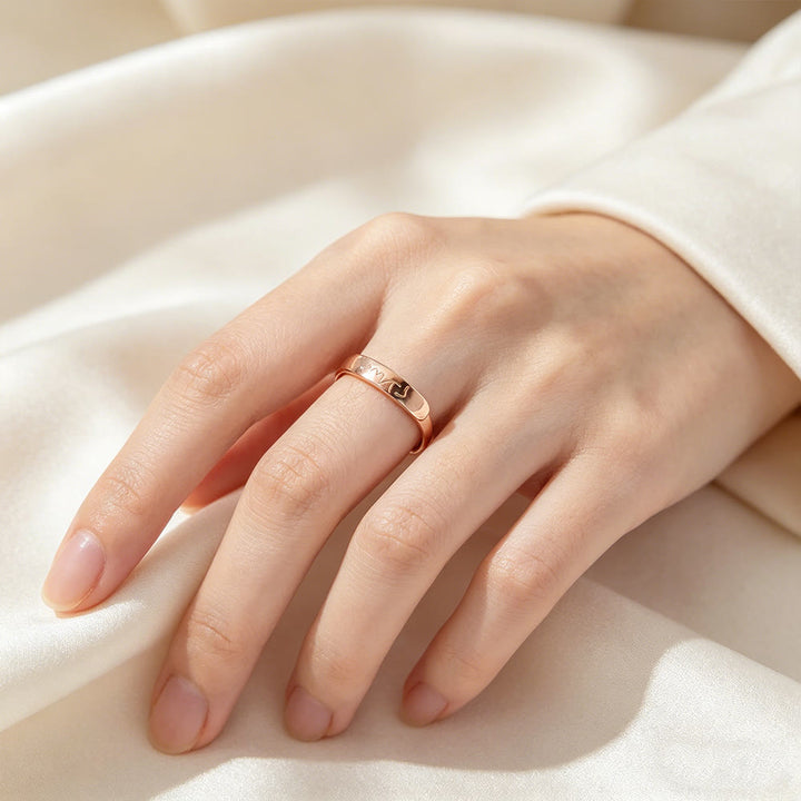 HilalHaven Adjustable Bar Script Ring —— Artistic Titanium Steel Jewelry - image 3