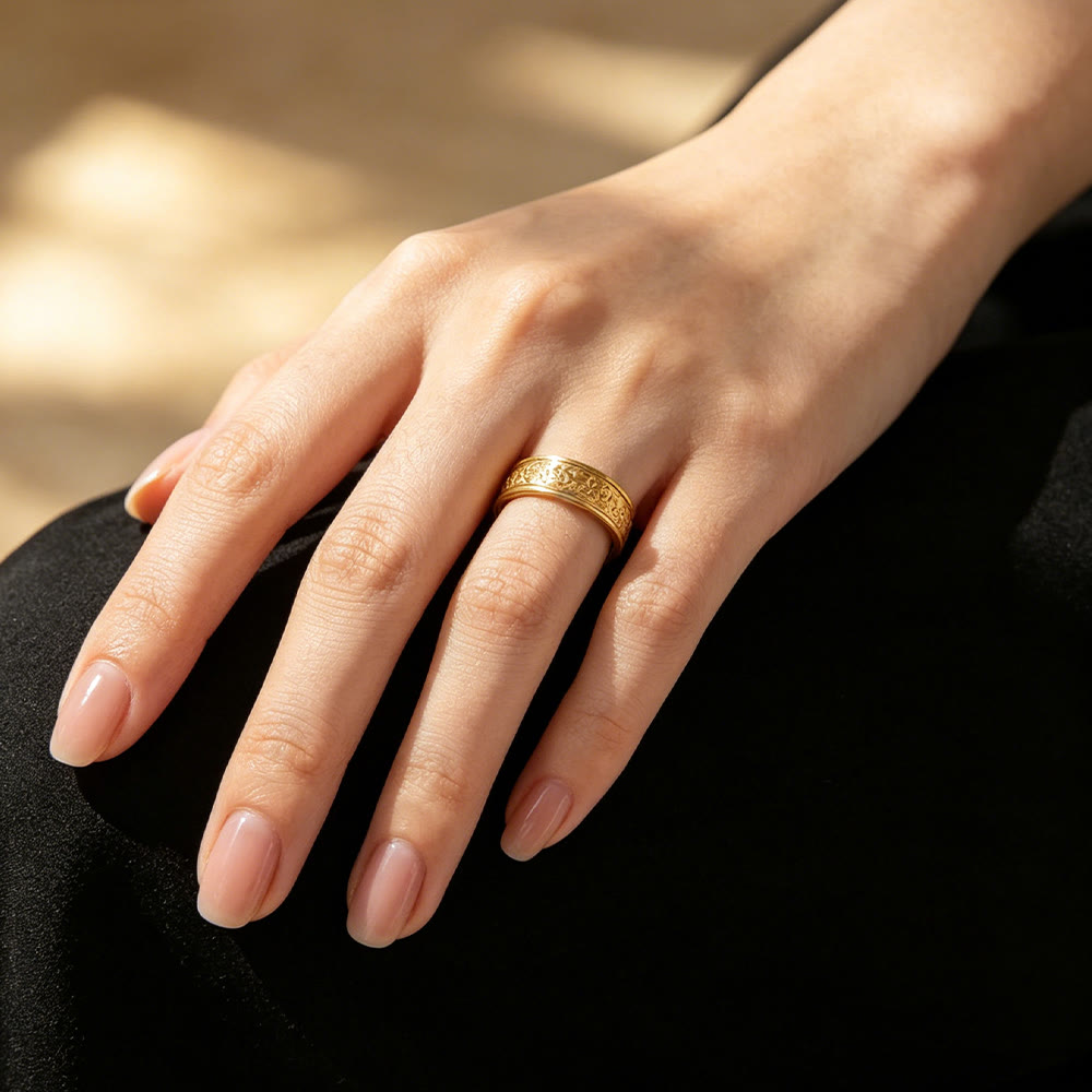 FREE TODAY: Turning Devotion Shahada Engraved Spinner Ring — Polished Titanium Steel - image 6