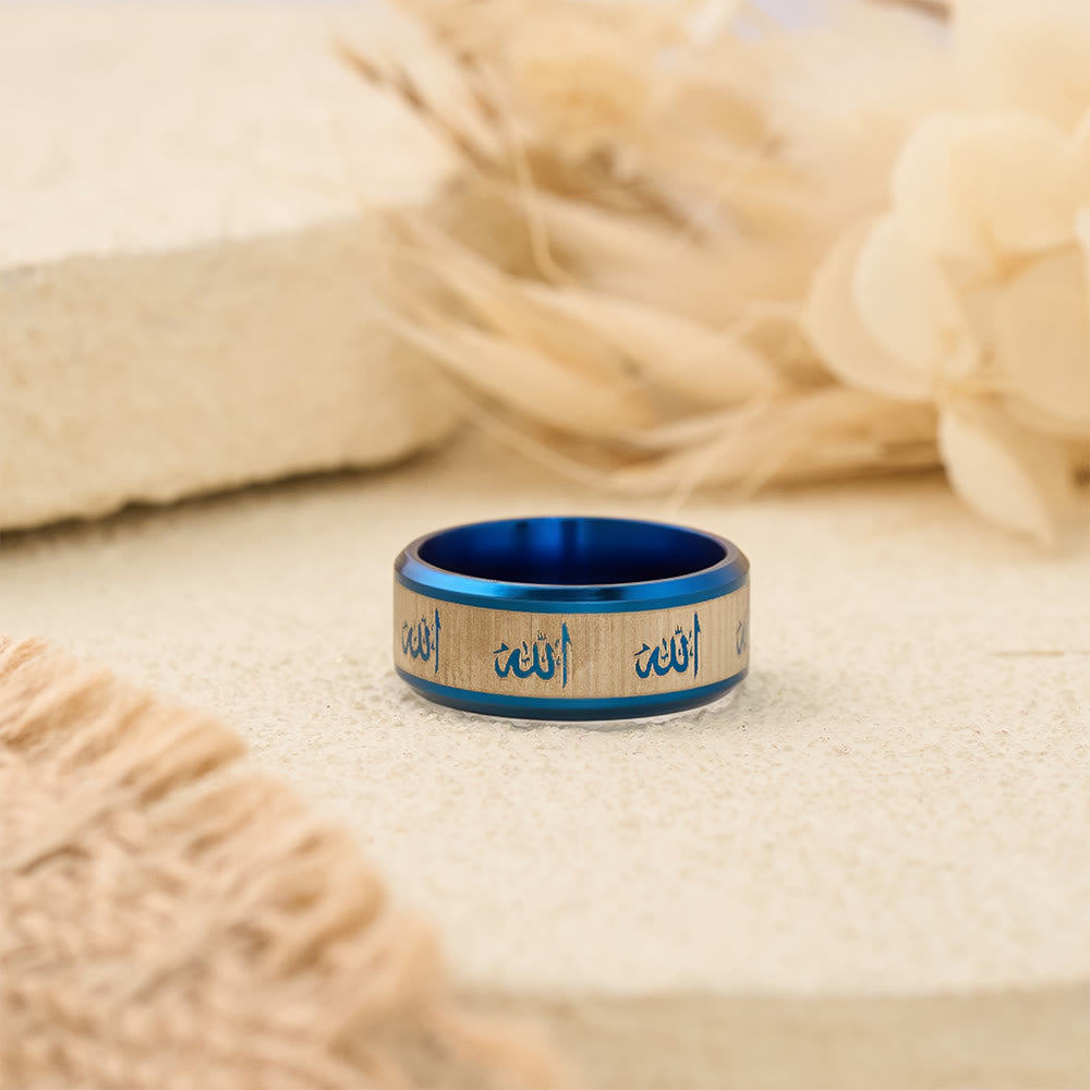 HilalHaven Timeless Script Band Ring —— Artistic Stainless Steel Jewelry - image 15