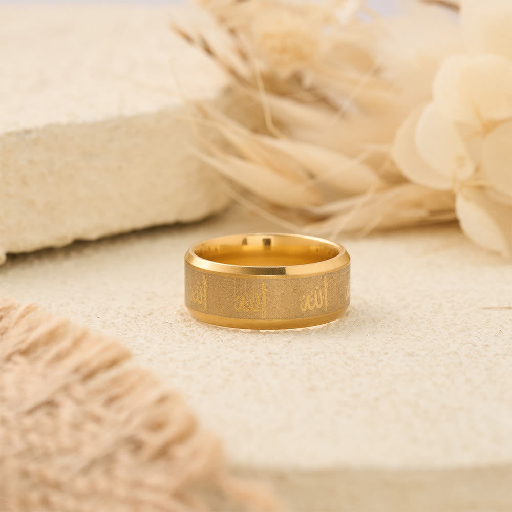 HilalHaven Timeless Script Band Ring —— Artistic Stainless Steel Jewelry - image 11