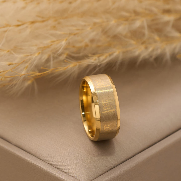 HilalHaven Timeless Script Band Ring —— Artistic Stainless Steel Jewelry - image 12