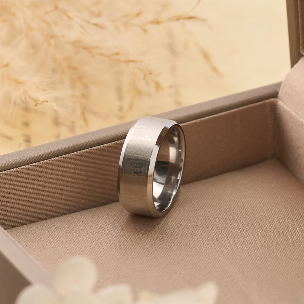 HilalHaven Timeless Script Band Ring —— Artistic Stainless Steel Jewelry - image 20