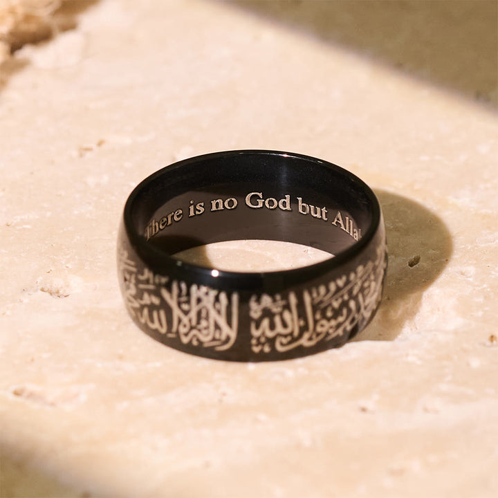 FREE Today: Creed of Light Shahada Engraved Band Ring — Polished Stainless Steel - image 3