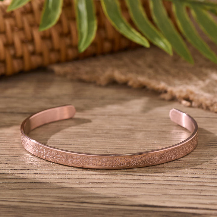 FREE Today: Ayatul Kursi Continuous Verse Open Cuff — Sleek Stainless Steel - Rose Golden - image 1