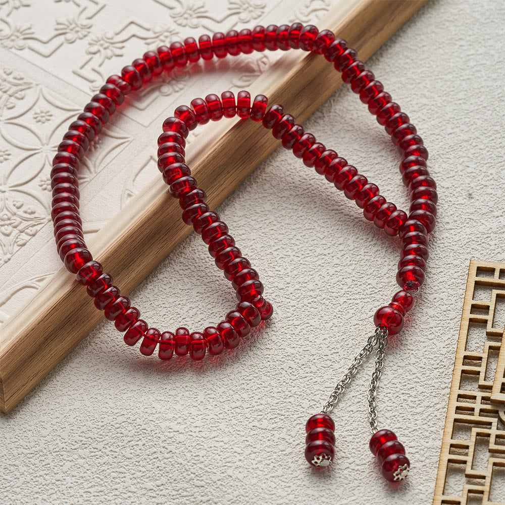 HilalHaven Polished Acrylic 99 Beads Tasbih Strand —— Minimalist Prayer Accessory - image 0