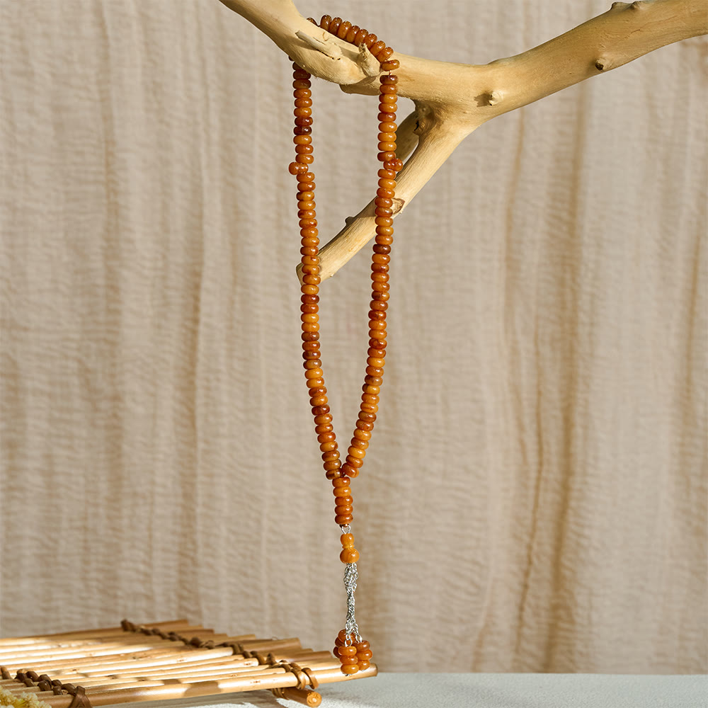 HilalHaven Stone-Effect Acrylic Meditation 99 Beads Tasbih - image 17