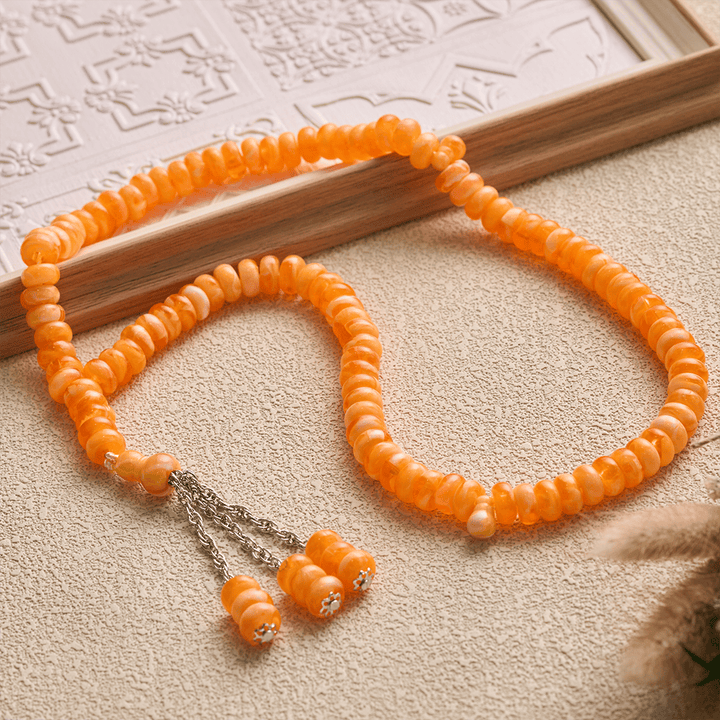 HilalHaven Stone-Effect Acrylic Meditation 99 Beads Tasbih - image 23