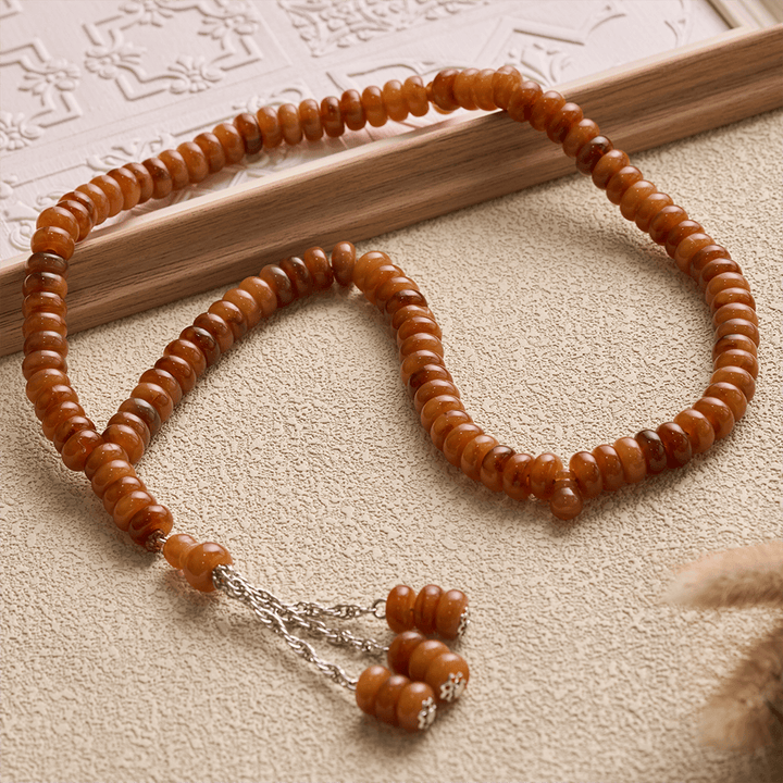 HilalHaven Stone-Effect Acrylic Meditation 99 Beads Tasbih - image 18