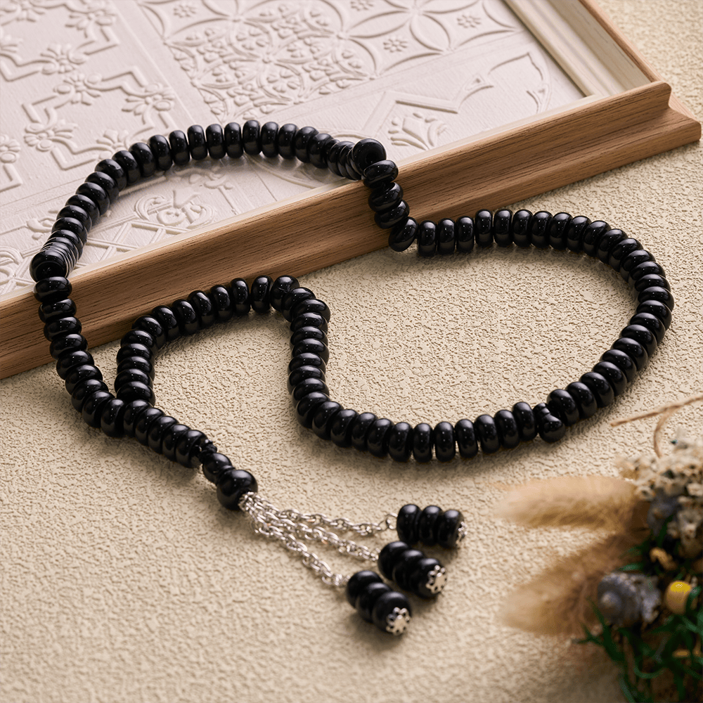HilalHaven Stone-Effect Acrylic Meditation 99 Beads Tasbih - image 13