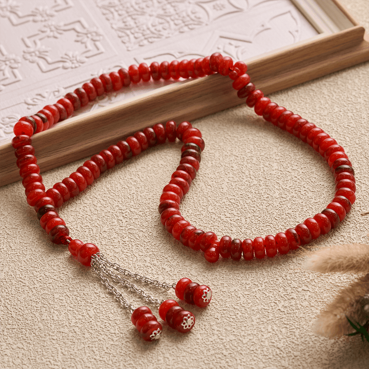 HilalHaven Stone-Effect Acrylic Meditation 99 Beads Tasbih - image 3