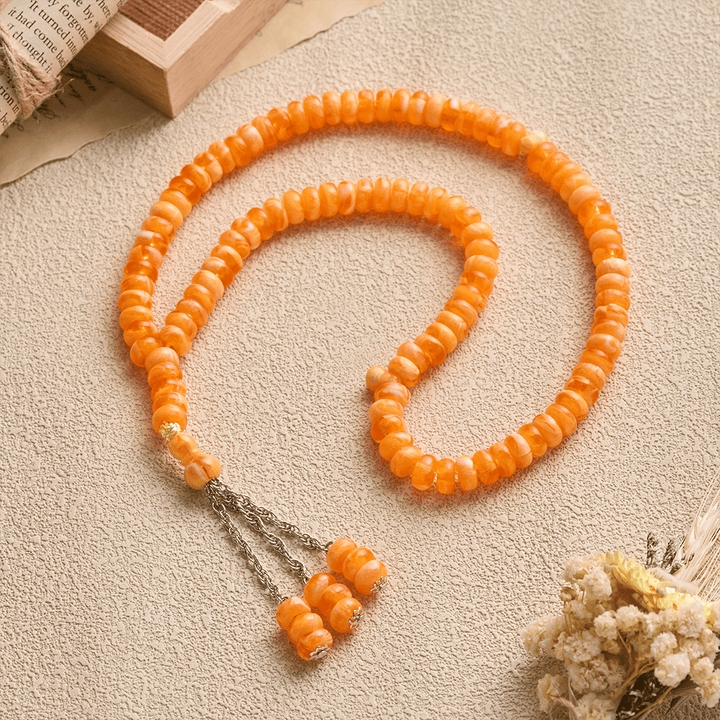 HilalHaven Stone-Effect Acrylic Meditation 99 Beads Tasbih - image 21