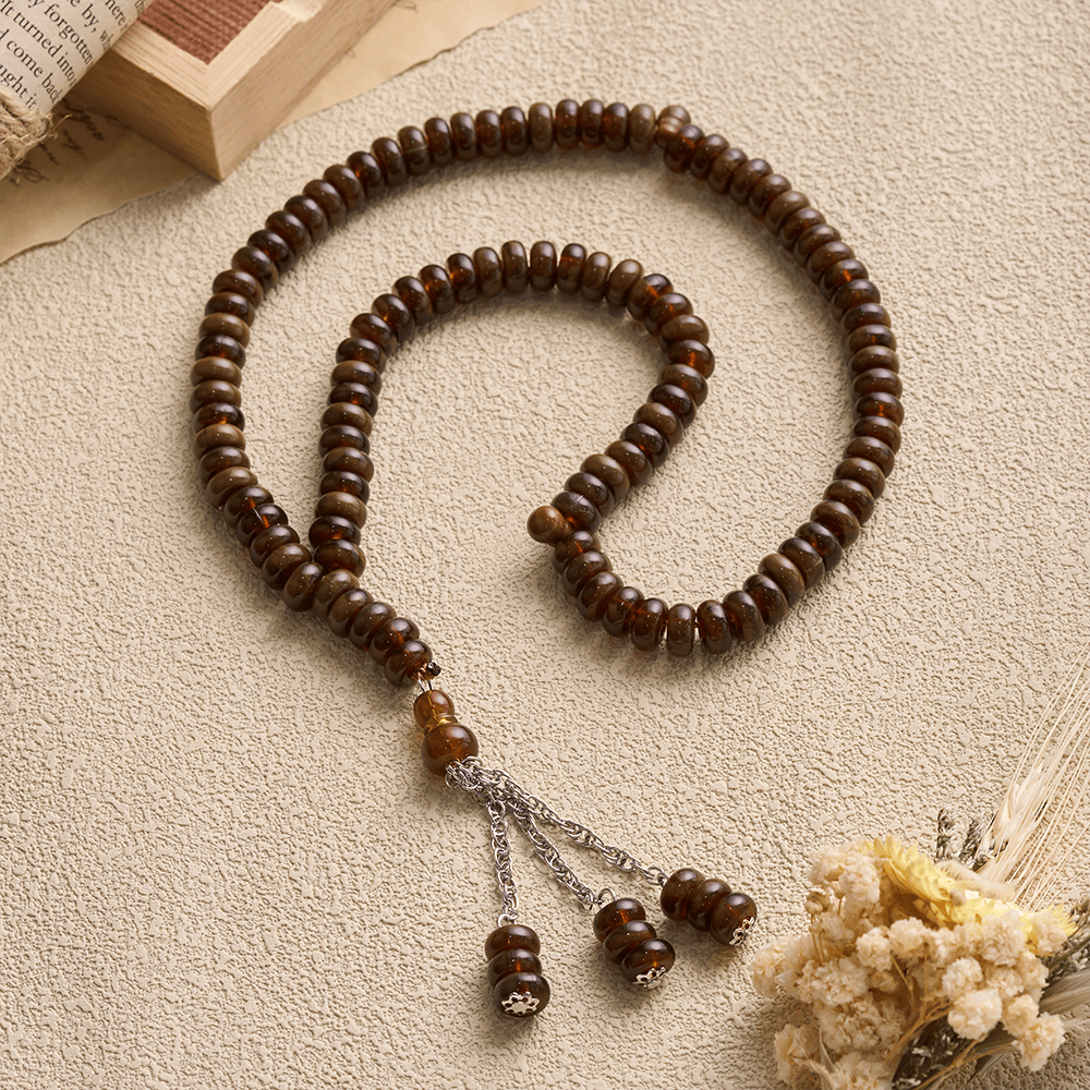 HilalHaven Stone-Effect Acrylic Meditation 99 Beads Tasbih - image 26