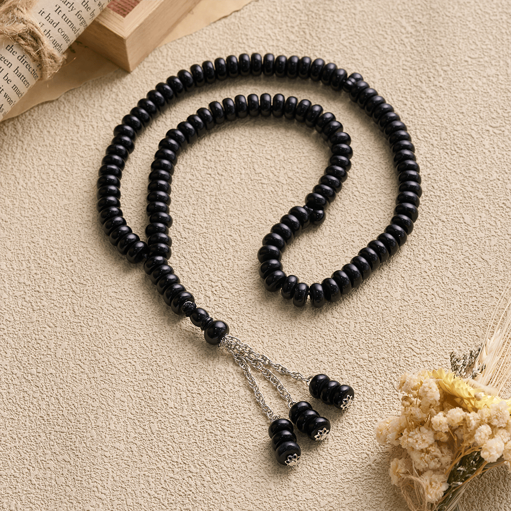 HilalHaven Stone-Effect Acrylic Meditation 99 Beads Tasbih - image 11