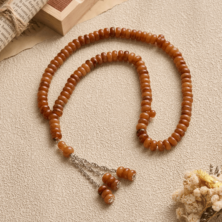 HilalHaven Stone-Effect Acrylic Meditation 99 Beads Tasbih - image 16