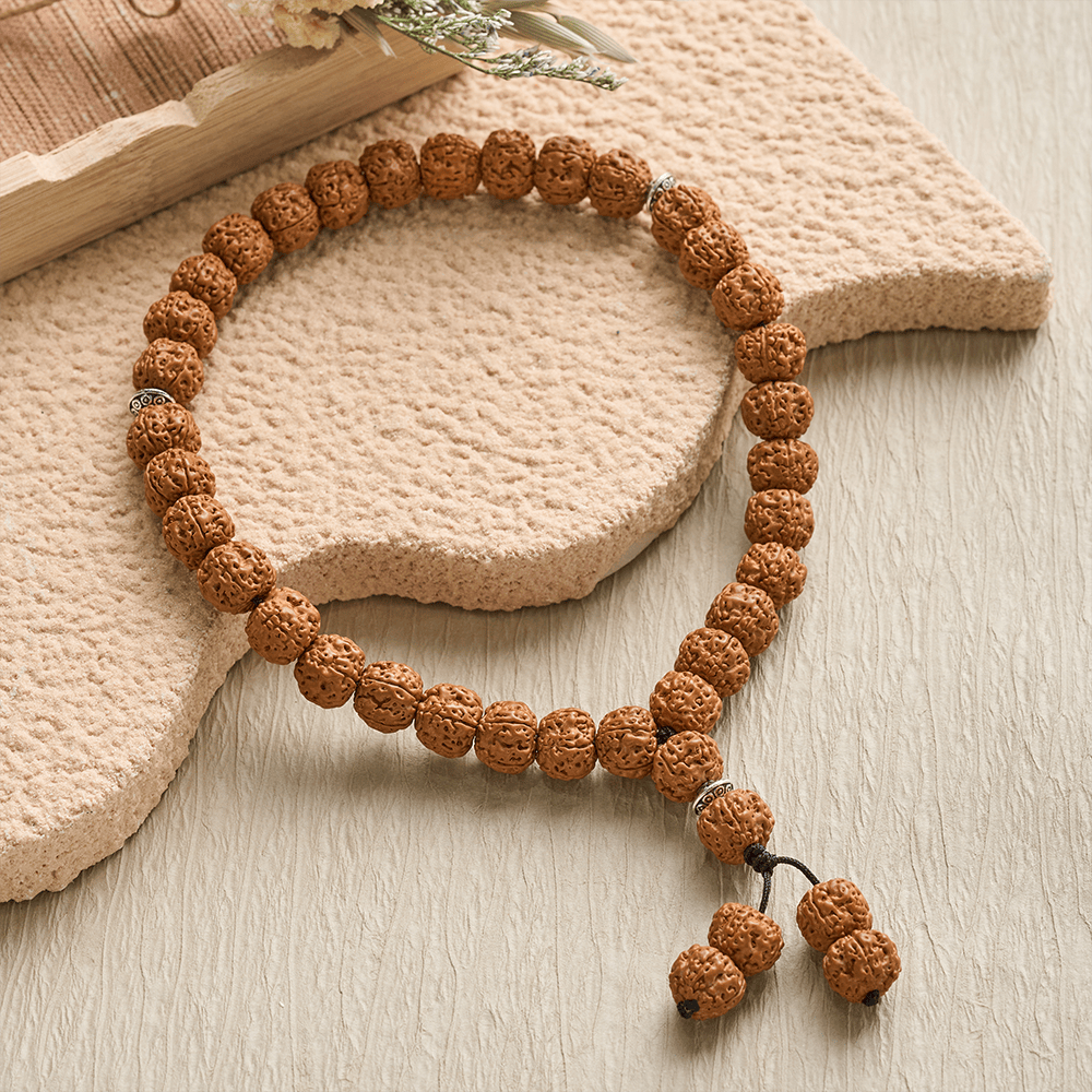 Natural Texture Brown Beaded Accessory 33 Beads Tasbih - image 1