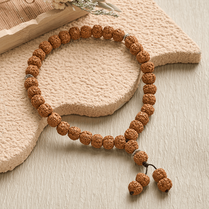 Natural Texture Brown Beaded Accessory 33 Beads Tasbih - image 1