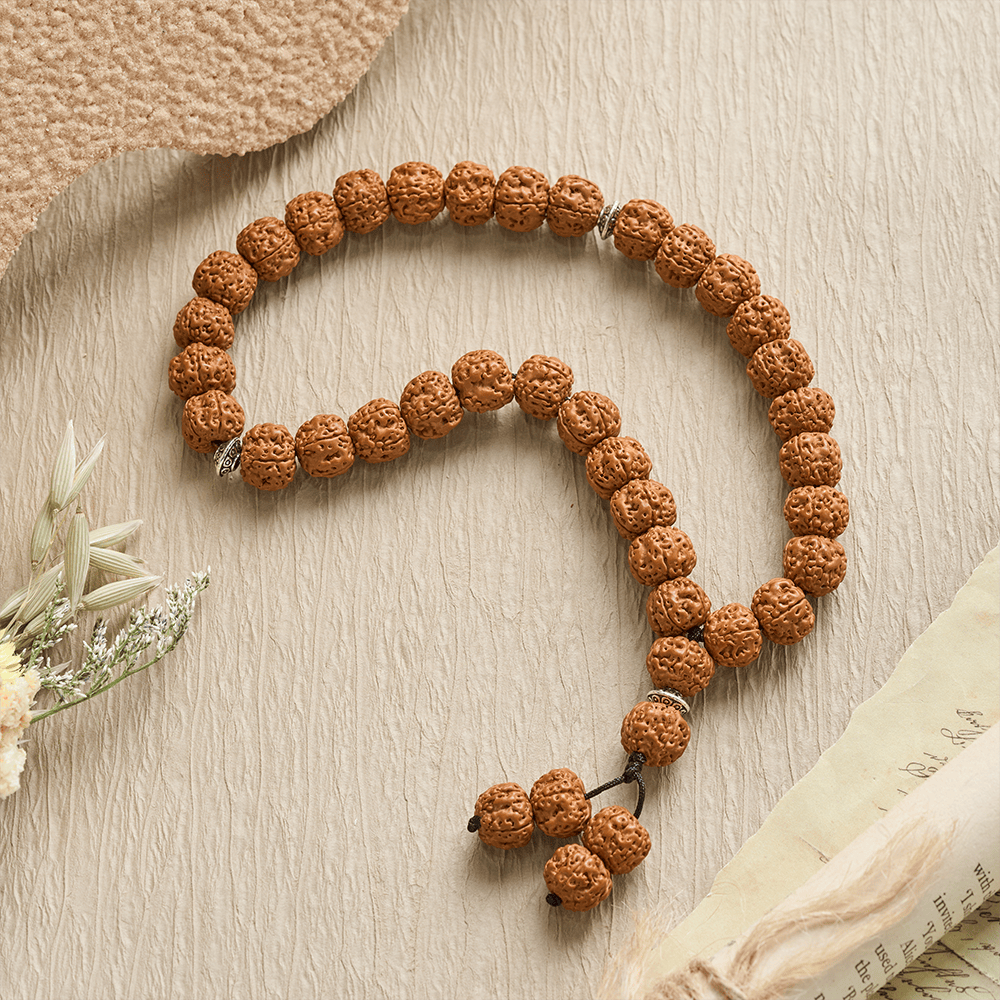 Natural Texture Brown Beaded Accessory 33 Beads Tasbih - image 4