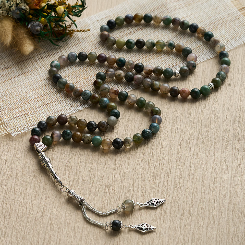 HilalHaven Natural Agate Prayer Bead Strand —— 99 Count - image 1
