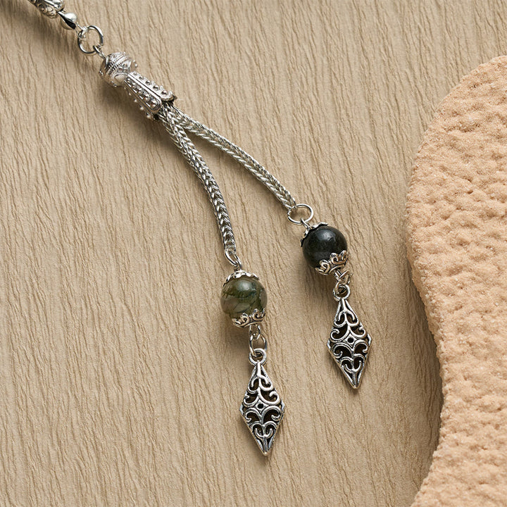 HilalHaven Natural Agate Prayer Bead Strand —— 99 Beads Tasbih - image 4