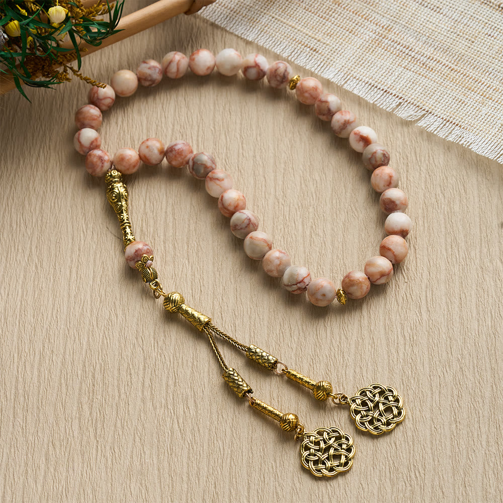 HilalHaven Natural Stone Prayer Bead Strand —— 33 Beads Tasbih - Natural Stone 33 Beads Tasbih - image 0