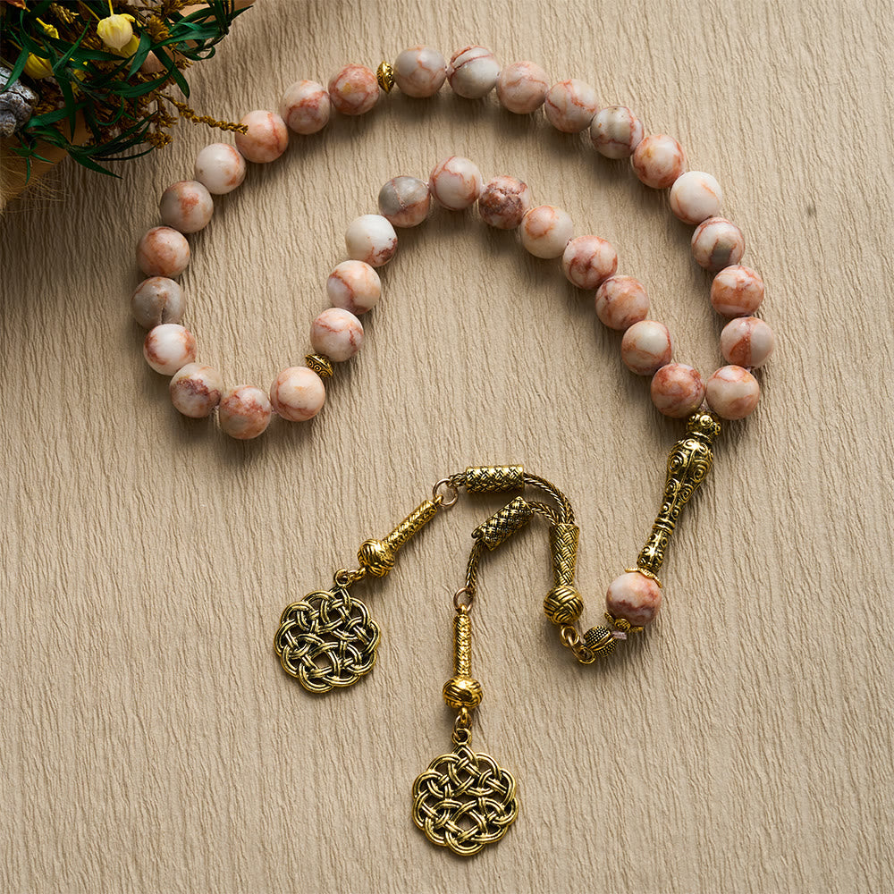 HilalHaven Natural Stone Prayer Bead Strand —— 33 Beads Tasbih - image 1