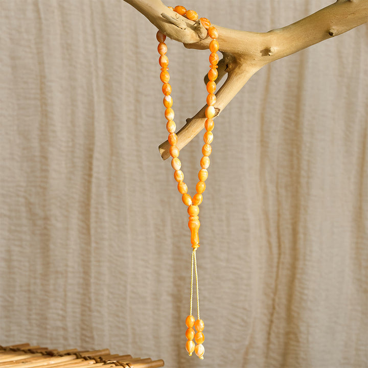 HilalHaven Marbled Acrylic Prayer Bead Strand —— Oval 33 Beads Tasbih - image 15